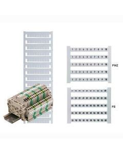 DEK 5 FWZ U,V,W,N,PE, Klemmenmarkierung, Raster in mm: 5.00, Aufgedruckte Zeichen: Buchstaben, groß, waagerecht, weiß