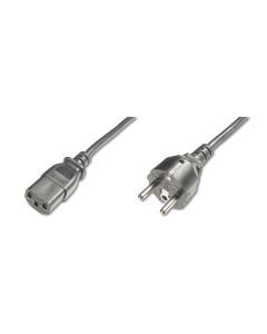 AK-440101-018-S, Netzanschlusskabel, Schuko - C13 St/Bu, 1.8m, H05VV-F3G 0.75qmm, sw