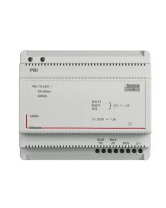 346050, Netzgerät 2-Draht mit integriertem Videoadapter. Für Audio- und Videoanlagen geeignet. 6 TE DIN.