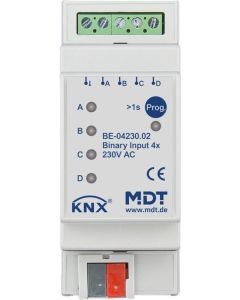 BE-04230.02, Binäreingang 4-fach, 2TE, REG, Ausführung 230 V AC