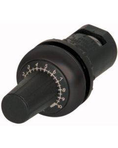 M22S-R10K, Potentiometer, klassisch, M22, 22.5 mm, R 10 kΩ, P 0.5 W, Frontring Schwarz