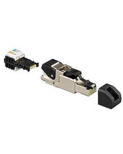 US-Cat.6A iso B, Cat.6A iso-Universalstecker, RJ45, geschirmt, feldkonfektionierbar, ohne Spezialwerkzeuge, AWG 27 - 22, TIA/EIA 568B