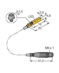 BIM-UNR-AP6X-0.3-PSG3M, Magnetfeldsensor, für Pneumatikzylinder