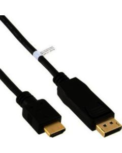 5809000602, DP 20-Pin auf HDMI Typ A 19-Pin, Stecker/Stecker,  schwarz mit vergoldeten Kontakten und doppelter Schirmung für bestmögliche Bildqualität. Kompatibel