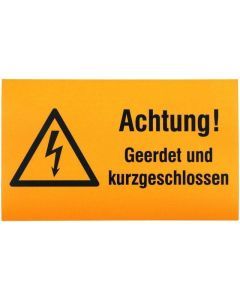 WHS A GUKG M WuH-Schild  Achtung! Geerdet und kurz- g