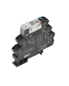 TRZ 24VDC 2CO, Relaiskoppler, 24 V DC ±20 %, LED grün, Freilaufdiode, Verpolungsschutz, 2 Wechsler (AgNi) , 250 V AC, 8 A, Zugfederanschluss, Prüftaste vorhanden: Ne