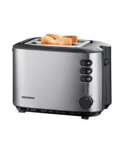 AT2514, Toaster, ca. 850 W, integrierter Brötchen-Röstaufsatz, 2-Scheiben, Edelstahl-gebürstet-schwarz